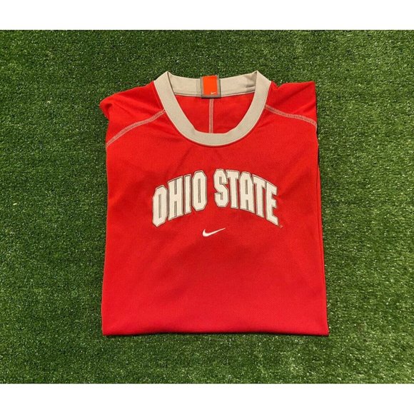 Retro Y2K Nike Fit Dry Ohio State Buckeyes center swoosh t-shirt size XL NCAA - Picture 1 of 10